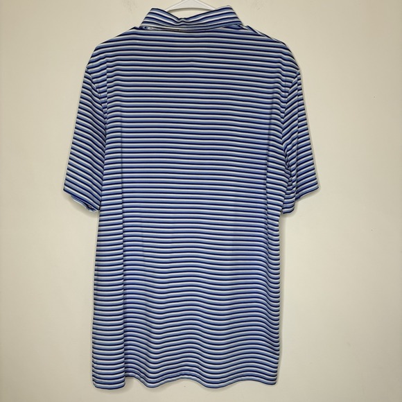 Ralph Lauren RLX Golf Polo Shirt Mens Large Blue Stripes Logo Stretch Wicking - Picture 3 of 9